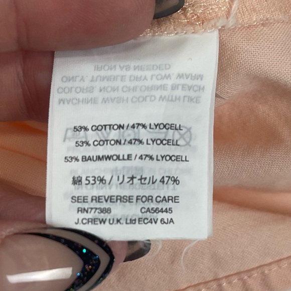 J Crew Shirt Women Small Orange Blouse Short Sleeve Tie Front Oxford Back Button - Picture 5 of 8